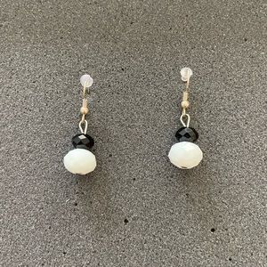 Black & white earrings. Used